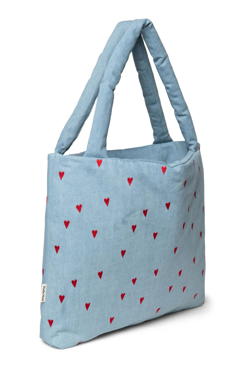 Studio Noos Chunky Teddy Mom Bag - Denim Hearts Bag